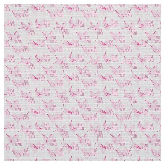 Pilates Poses Seamless Pattern in roze kleur Stof (Swatch)