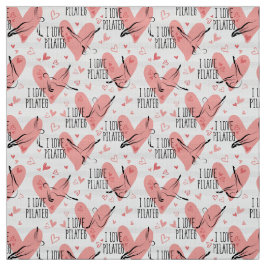 Pilates Poses Seamless Pattern in roze kleur Stof