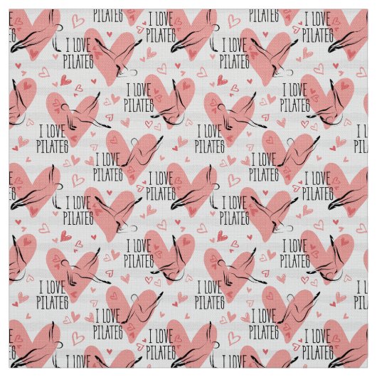 Pilates Poses Seamless Pattern in roze kleur Stof (Swatch)