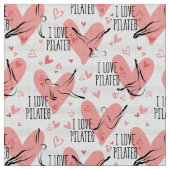 Pilates Poses Seamless Pattern in roze kleur Stof (Close Up)