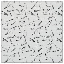 Pilates Poses Seamless Pattern in zwarte kleur