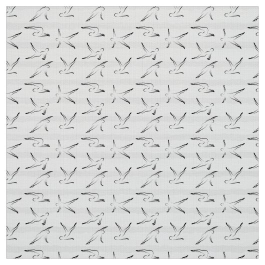 Pilates Poses Seamless Pattern in zwarte kleur Stof (Swatch)