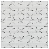 Pilates Poses Seamless Pattern in zwarte kleur Stof (Close Up)