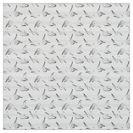 Pilates Poses Seamless Pattern in zwarte kleur Stof