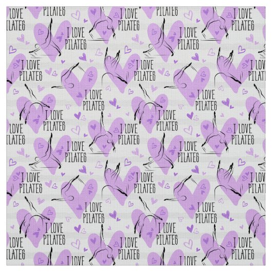 Pilates Poses Seamless Pattern paarse color Stof (Swatch)
