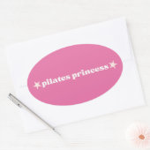 Pilates Princess Pink Heart Design Ovale Sticker (Envelop)