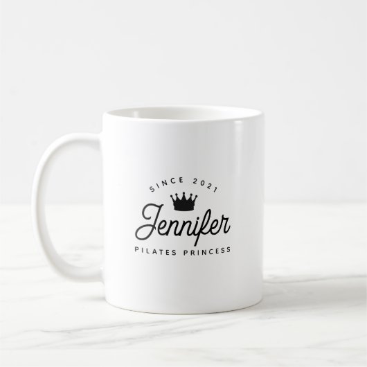 Pilates Prinses Typografie Naam Koffiemok (Links)