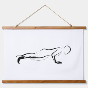 Pilates Push Up-houding - Mat Hangend Wandkleed