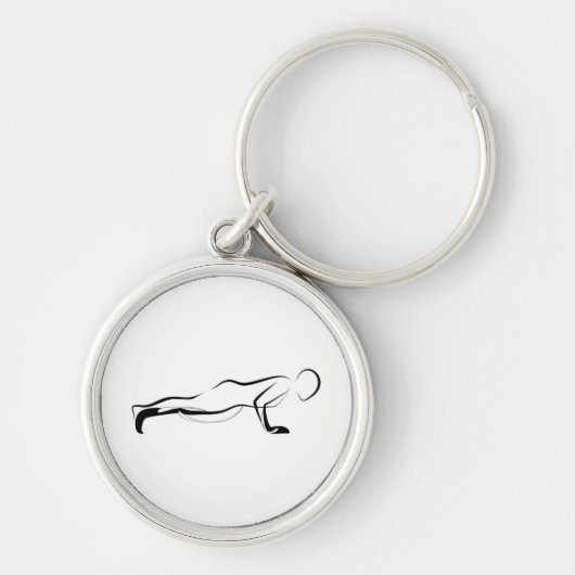 Pilates Push Up Pose - Mat Sleutelhanger (Voorkant)