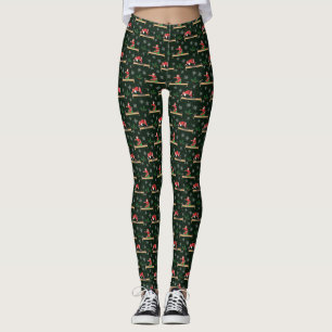 Pilates Reformer Kerstman Naadloze Kerstpatronen Leggings