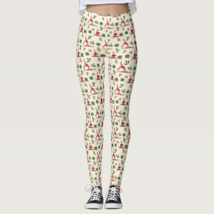 Pilates Reformer Kerstman Naadloze Kerstpatronen Leggings