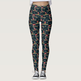 Pilates Reformer Kerstman Naadloze Kerstpatronen Leggings