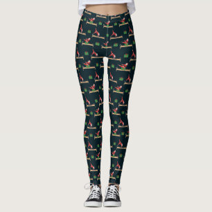 Pilates Reformer Kerstman Naadloze Kerstpatronen Leggings