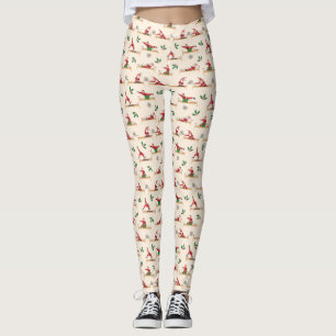Pilates Reformer Kerstman Naadloze Kerstpatronen Leggings