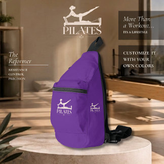 Pilates Reformer-Paars en Bleek Roze Sling Bag