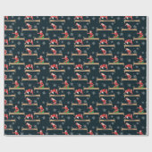 Pilates Reformer Santa Seamless Christmas Patterns Cadeaupapier (Vlak)