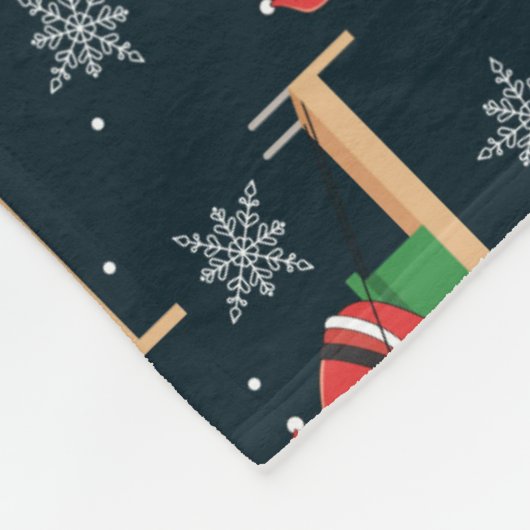 Pilates Reformer Santa Seamless Christmas Patterns Fleece Deken (Hoek)