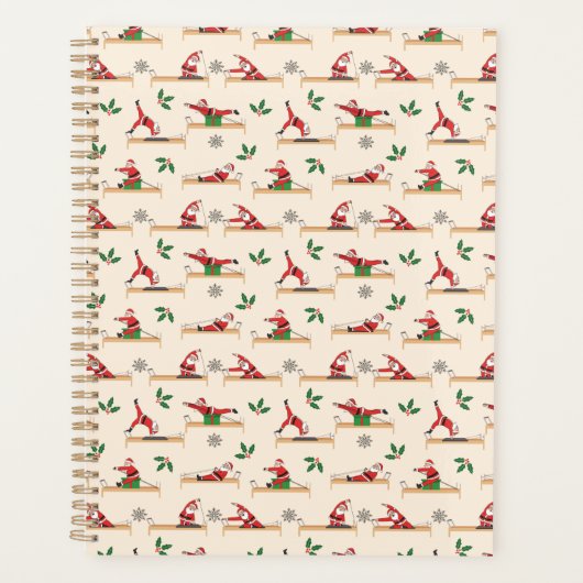 Pilates Reformer Santa Seamless Christmas Patterns Planner (Voorkant)
