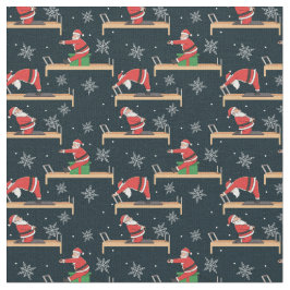 Pilates Reformer Santa Seamless Christmas Patterns Stof