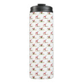 Pilates Reformer Santa Seamless Christmas Patterns Thermosbeker (Voorkant)