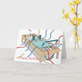 Pilates Reformer Streamer Birthday Kaart (Gele Bloem)