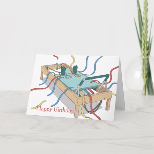 Pilates Reformer Streamer Birthday Kaart (Voorkant)