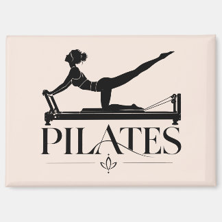 Pilates Reformer Zwart en Bleek Roze Magneet