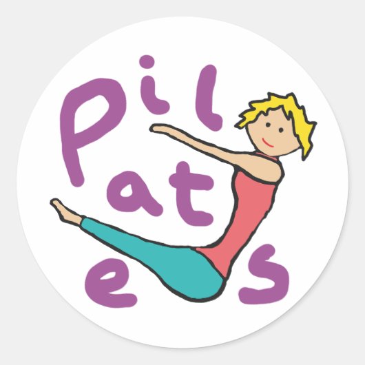 Pilates Ronde Sticker (Voorkant)