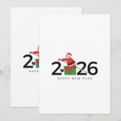 Pilates Santa Happy New Year Feestdagenkaart (Voorkant / Achterkant)