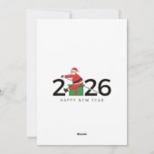 Pilates Santa Happy New Year Feestdagenkaart (Achterkant)