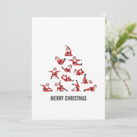 Pilates Santa Mat Christmas Feestdagenkaart (Staand voorkant)