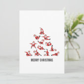 Pilates Santa Mat Kerstmis Feestdagenkaart (Staand voorkant)