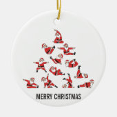 Pilates Santa Mat Kerstmis Keramisch Ornament (Voorkant)