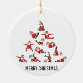 Pilates Santa Mat Kerstmis Keramisch Ornament (Achterkant)