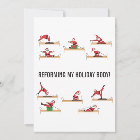 Pilates Santa Reformer Christmas Feestdagenkaart (Voorkant)