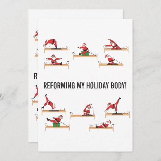 Pilates Santa Reformer Christmas Feestdagenkaart (Voorkant / Achterkant)