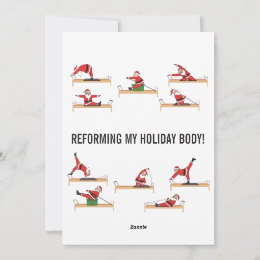 Pilates Santa Reformer Christmas Feestdagenkaart (Achterkant)