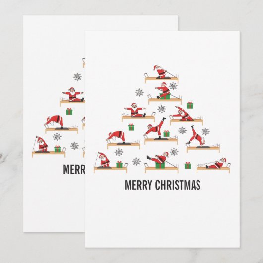Pilates Santa Reformer Christmas Feestdagenkaart (Voorkant / Achterkant)