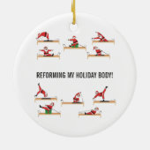 Pilates Santa Reformer Christmas Keramisch Ornament (Achterkant)