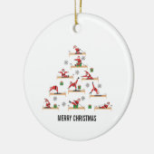 Pilates Santa Reformer Christmas Keramisch Ornament (Links)