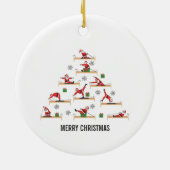 Pilates Santa Reformer Christmas Keramisch Ornament (Achterkant)