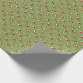 Pilates Santa Seamless Christmas Patterns Cadeaupapier (Hoek)