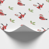 Pilates Santa Seamless Christmas Patterns Cadeaupapier (Hoek)