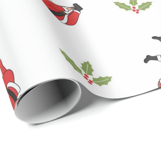 Pilates Santa Seamless Christmas Patterns Cadeaupapier (Rol Hoek)