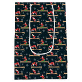 Pilates Santa Seamless Christmas Patterns Medium Cadeauzakje (Achterkant)