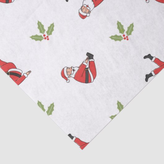 Pilates Santa Seamless Christmas Patterns Tissuepapier (Detail)