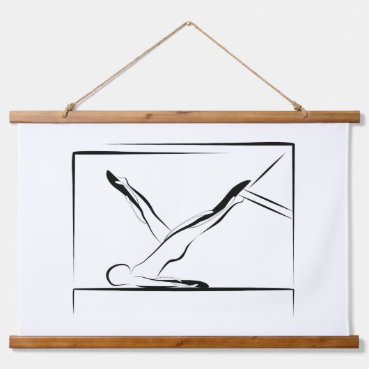 Pilates Schouder Rol Neer Pose - Cadillac Hangend Wandkleed (Voorkant)