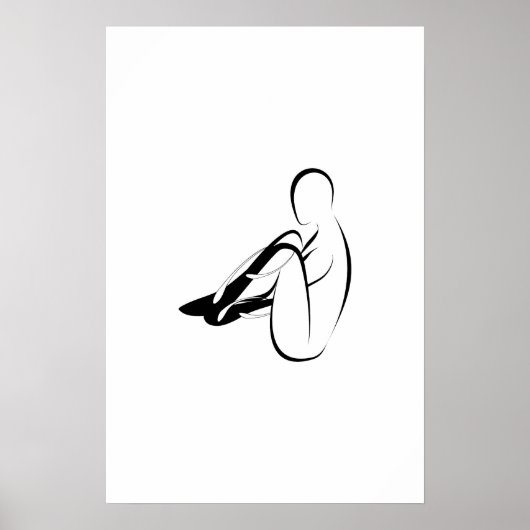 Pilates Seal pose - Mat Poster (Voorkant)