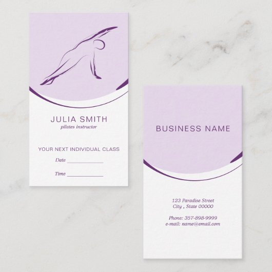 Pilates Side Bend Pose | Kleur Afsprakenkaartje (Voorkant / Achterkant)