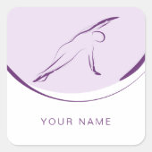 Pilates Side Bend Pose | Kleur Vierkante Sticker (Voorkant)